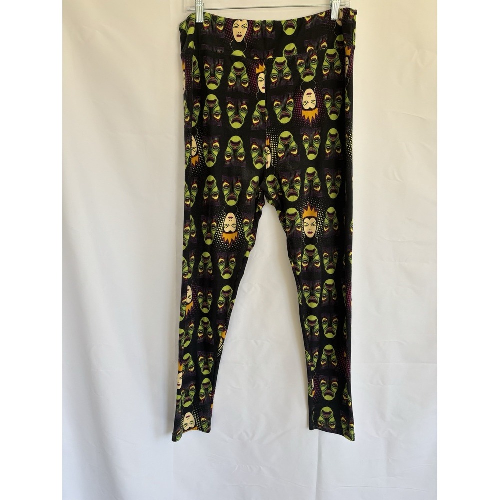 LULAROE DISNEY VILLAINS TC2 LEGGINGS EVIL QUEEN MIRROR MASK GREEN